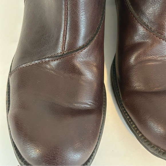 b.o.c Born vegan leather brown side zip heeled ankle boots size 6.5 fall comfort - Picture 10 of 11